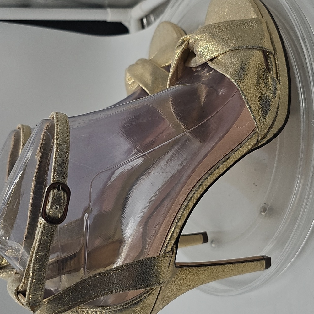 K NINA WOMENS SIZE 9m GOLD 4” HEELS - Picture 8 of 11
